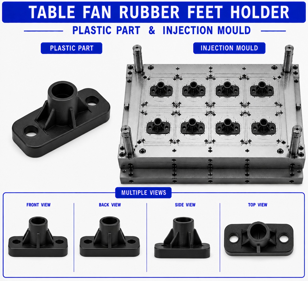 Table Fan Plastic Rubber Feet Holder Mould and Moulding Service